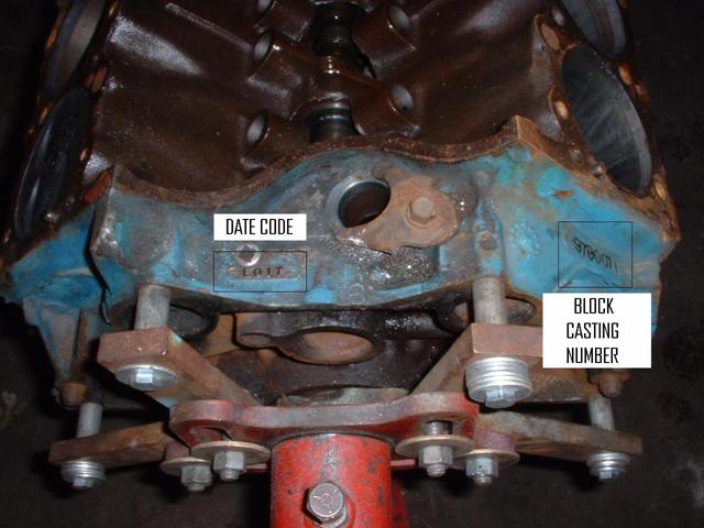 small block chevy stamped numbers on front of engine